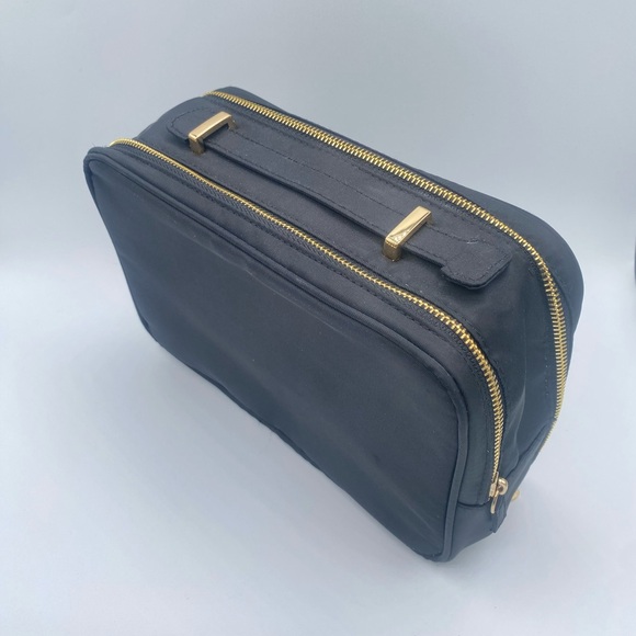 Paco Rabanne Handbags - Paco Rabanne Cosmetic Makeup Bag Organizer Authentic Black Gold Excellent Cond.